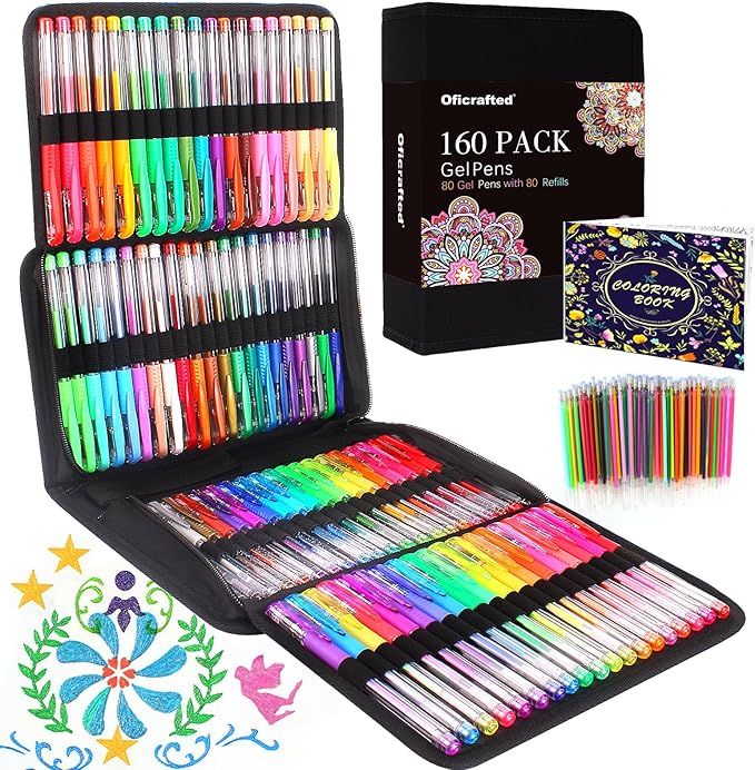 160 Pack Gel Pens for Adult Coloring Book, 80
